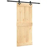 vidaXL Schuifdeur 85 x 210 cm Massief Pine Hout (Onbehandeld)