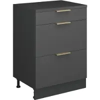 Vicco Uitbreidingscommode Rion, Antraciet-goud/Antraciet, 60 x 46 cm zonder schuine kant met 3 lades