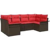 vidaXL Tuinbank Set 6 st Bruin Poly rattan