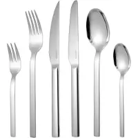 Deleca 6 Persoons Luxe Bestekset Elegantia - Lepels, Messen, Vorken, Steakmessen & Gebaksvorkjes - Vaatwasserbestendig - Kerst Bestek - Zilver / Edelstaal
