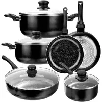 CeraFusion Keramische Pannenset 10-delig - Aluminium - PFAS vrij - Zwart
