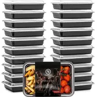 Fitcrafters Meal Prep Bakjes - Vershoudbakjes - Diepvriesbakjes - 20 Stuks - 1 Compartiment - 1L - BPA vrij
