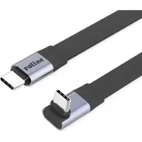 Roline USB-C kabel | haaks (boven/beneden) - recht | USB4 80 Gbps | PD 240W | 16K 60Hz | 0,80 meter