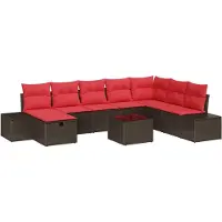 vidaXL Tuinbank Set 9 st Bruin poly rattan