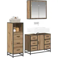 vidaXL Badkamermeubel Set 3 st Artisan Eiken 80 x 33 x 60 cm