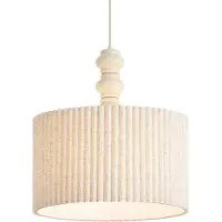 QAZQA Japandi hanglamp beige met linnen kap 50cm - Fedde