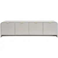 Vente-unique Tv-meubel met 4 deuren - Beige en goud - ORALINO