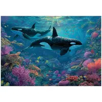 WALLARENA - Behang 150x105 cm + Fotobehang - Vliesbehang - Oceaan motif - Voor Kinderen - Op de Flizelin - Blauw