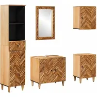 vidaXL Badkamerkast set 5 st Massief Mango Hout