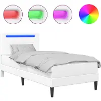 vidaXL Bedframe met LED-stripverlichting Wit 80 x 200 cm Kunstleer