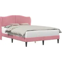 vidaXL Bedframe met hoofdeinde Roze 120 x 190 cm Fluweel