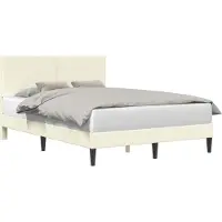 vidaXL Bedframe met hoofdeinde Crèmekleurig 140 x 190 cm Corduroy stof