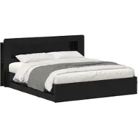 vidaXL Bedframe met opbergruimte en hoofdbord Zwart 180 x 200 cm