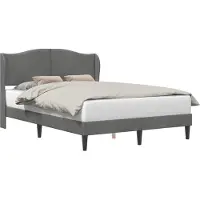 vidaXL Bedframe met hoofdeinde Donkergrijs 140 x 190 cm Fluweel