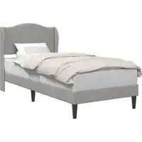 vidaXL Bedframe met hoofdeinde Lichtgrijs 90 x 200 cm Fluweel