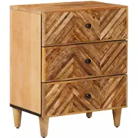 vidaXL Nachtkastje met lade Bruin 50 x 33 x 60 cm Massief Mango Hout
