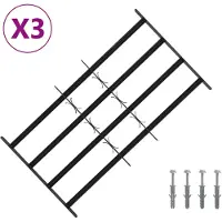 vidaXL Beveiligingsrooster voor ramen met 4 kruisbalken 3 st 63-114 cm