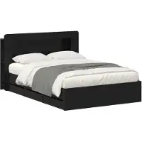 vidaXL Bedframe met opbergruimte en hoofdbord Zwart 150 x 200 cm