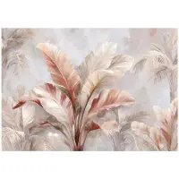WALLARENA - Behang 368x254 cm + Fotobehang - Vliesbehang - Bladeren motif - Naar de slaapkamer, woonkamer - Op Flizelinie - Beige
