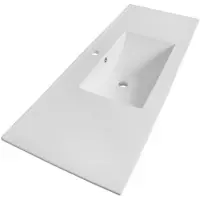 Brauer Frost Wastafel - 120 cm - met 1 Spoelbak en 1 Kraangat - Keramiek Hoogglans Wit