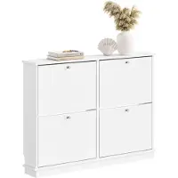 SoBuy Witte Schoenenkast 4 deuren 105x48x78 cm
