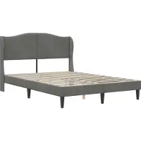 vidaXL Bedframe met hoofdeinde, donkergrijs, 120 x 190 cm, fluweel