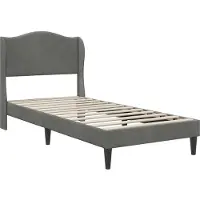 vidaXL Bedframe met hoofdeinde, donkergrijs, 90 x 190 cm, fluweel