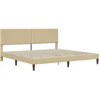 vidaXL Bedframe Lichtgroen Grijs 200 x 200 cm Corduroy stof