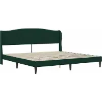 vidaXL Bedframe met hoofdeinde, donkergroen, 200 x 200 cm, fluweel