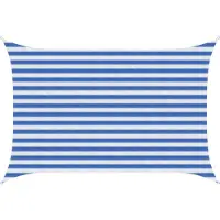 vidaXL Zonneschaduwzeil Blauw en Wit 2 x 2,5 m HDPE