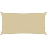 vidaXL Zonneschaduwzeil 2 x 6 m HDPE Rechthoekig Beige