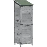 vidaXL Tuinhuis, grijs, 59,5 x 56 x 176,5 cm, massief hout van vuren