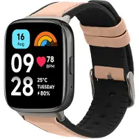 Kwmobile horlogeband geschikt voor Xiaomi Redmi Watch 3 Active / Redmi Watch 3 Lite -Armband voor fitnesstracker van leer in oudroze