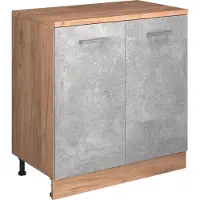 Vicco Uitbreidingskast Rion, Beton/Goudkleurig Eiken, 80 x 46 cm zonder schuine kant met 2 deuren
