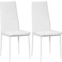 HOMCOM Eetkamerstoel - Synthetische bekleding - 41x50x97cm - Wit