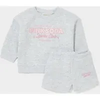 Pink Soda Sport Girls' Holiday Crew Sweatshirt/Shorts Set Infant, grijs