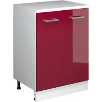 Vicco Uitbreidingskast Rion, Rode hoogglans/Wit, 60 x 46 cm zonder schuine kant met 2 deuren
