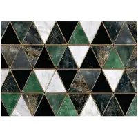 WALLARENA - Behang 254x184 cm + Fotobehang - Vliesbehang - Abstractie motif - Naar de slaapkamer, woonkamer - Vinyl - Groen