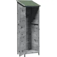 vidaXL Tuin Shed met dak Grijs 59,5 x 56 x 176,5 cm Massief Vurenhout
