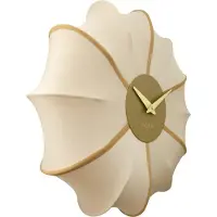 Nextime Wandklok 50cm-Stil-Champagne-Stof/Metaal-'Ultimo'
