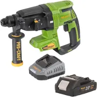 Procraft PHA40bb accu-boorhamer 20 V 2,6 J SDS plus borstelloos + 1x accu 2,0 Ah + oplader