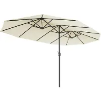 Songmics Parasol, Tuinparasol, Marktparasol, Uv-Bescherming, Upf 50+, Terrasparasol, Zonwering, Scharnierend, Beige