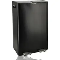 Discountershop Prullenbak 60 Liter 2x30L Afvalscheiding – Pedaalemmer RVS Zwart – Soft Close – Dubbele Vuilnisbak Keuken