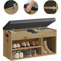 Matkam Serie - Schoenenkast - Artisan Eik-Zwart - Lade en Zitting - Met Opbergruimte