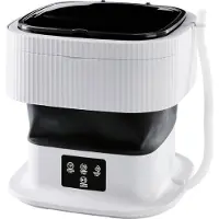 Mira Camping Wasmachine - Mini Wasmachine - Wasmachines - met 2 Wasprogramma's en een Centrifuge - Opvouwbaar en Stil - 1 KG - Wit/Zwart - 30cm x 30cm x 30cm