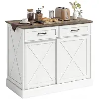 HOMCOM Keukeneiland - Spaanplaat, MDF - 106,4 x 57 x 92 cm - Wit