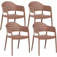 Beliani NARINO - Set van 4 stoelen - Bruin - Polypropyleen