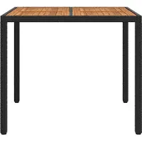 vidaXL Tuin Tafel Zwart 90 x 90 x 75 cm poly rattan