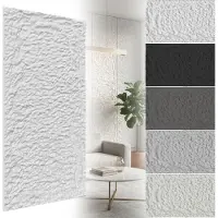 ACXIN Wandpanelen 3D - Wandpanelen Steenlook Muurpanelen Wandbekleding PU Waterdicht Badkamer Woonkamer Keuken - 120x60cm - 5cm Dik - Wit - 2 Stuks