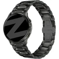 Bandz Steel Link Strap Deluxe 18mm - horlogebandje geschikt voor Garmin Vivoactive 4S / Vivomove 3S / Venu 2S / Venu 3S / Forerunner 255S / Forerunner 265S / Venu 4 41mm - Zwart